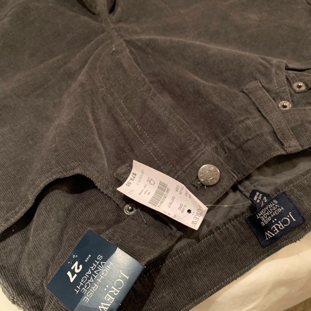 High rise straight corduroy pants